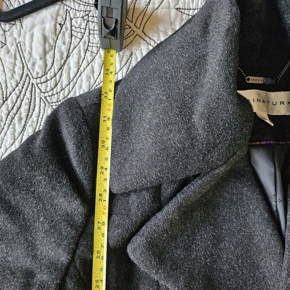 EUC Trina Turk Coat Lambswool Blend Belted Charcoal Grey Size 4 - Picture 13 of 15